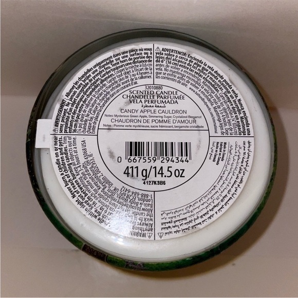 Bath & Body Works Candy Apple Cauldron Scented Candle 3 Wick Halloween Siren Lid - Picture 5 of 6